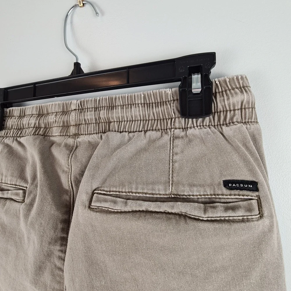 PacSun Women's Slim Joggers Khaki Drawstring Pull On Pants Size Small Streetwear